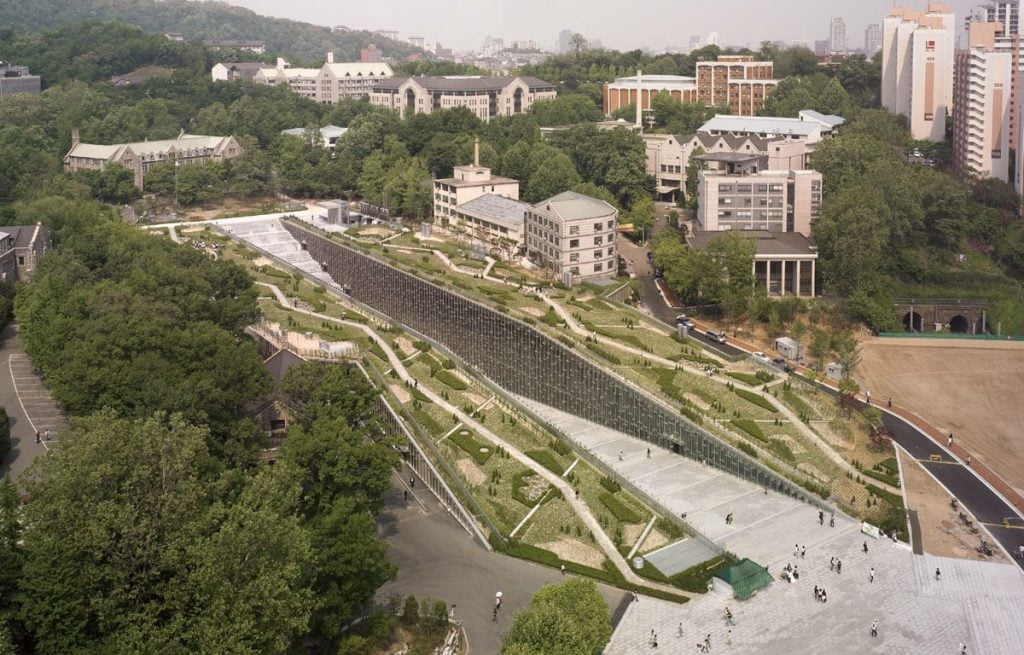 view from the sky of Ewha Womans University