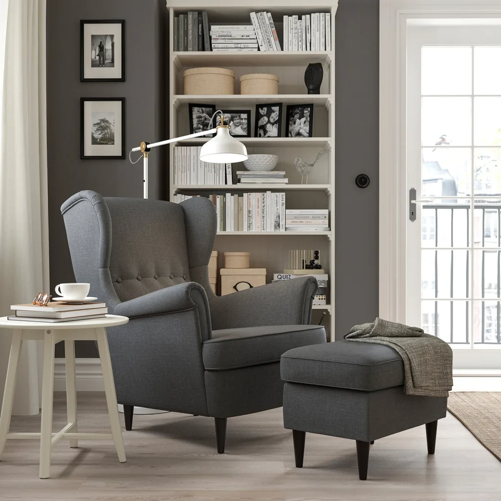 TRANDMON Wing Chair: The STRANDMON Wing Chair is a stylish and comfortable chair that adds a touch of elegance to any room